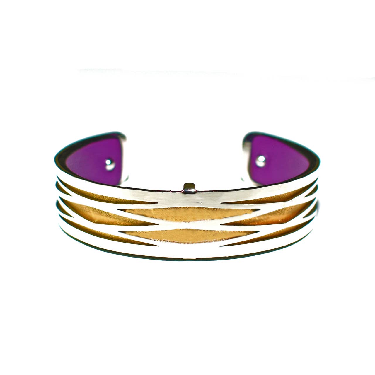 Laurent Scott Collection - Wholesale Cuff Bracelet - Half Inch Interchangeable Cuff - Gold Rhombus0