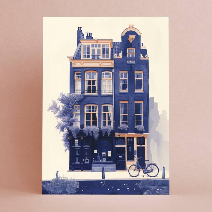 Botanopia - gifts , decor and cards for plant lovers - Wholesale Everyday Greeting Card - Wisteria on the canal house | Everyday Greeting Card | Dutch1