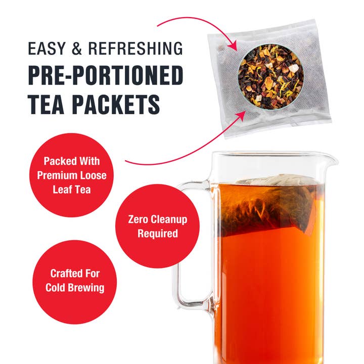 Tiesta Tea Company - Wholesale Tea bags - Cherry Punch Cold Brew 64oz Pitcher Packs (10pack)6
