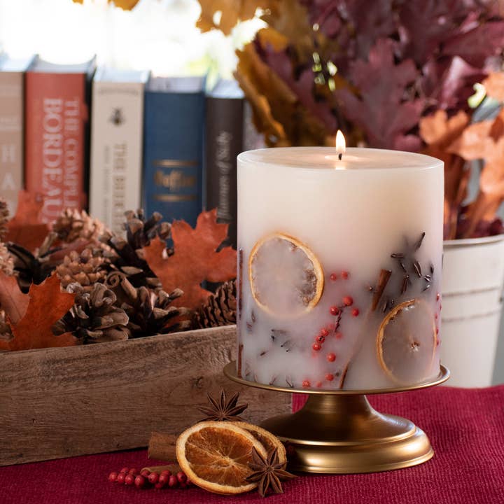 Andaluca - Wholesale Pillar Candle - Holiday Memories Botanical Pillar Candle1