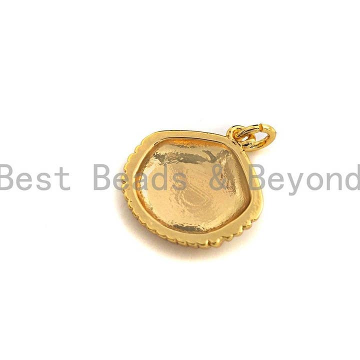 BestBeads&Beyond - Wholesale Individual charm/pendant - Sea Shell Shaped Pendant/Charm, Gold Scallop Shell Pendant, Beach Jewelry, Shell Jewelry, 15mm,sku#Z6962