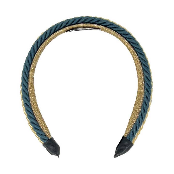 Tétè Accessories - Wholesale Fashion Headband - Women's - Simple gold and avion blue three-strand cord headband0