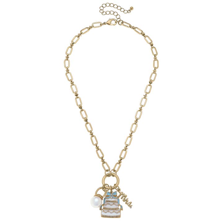 Halskæde med vedhæng til bryllupsdag i skinnende guld for engroshandel hos Canvas Style