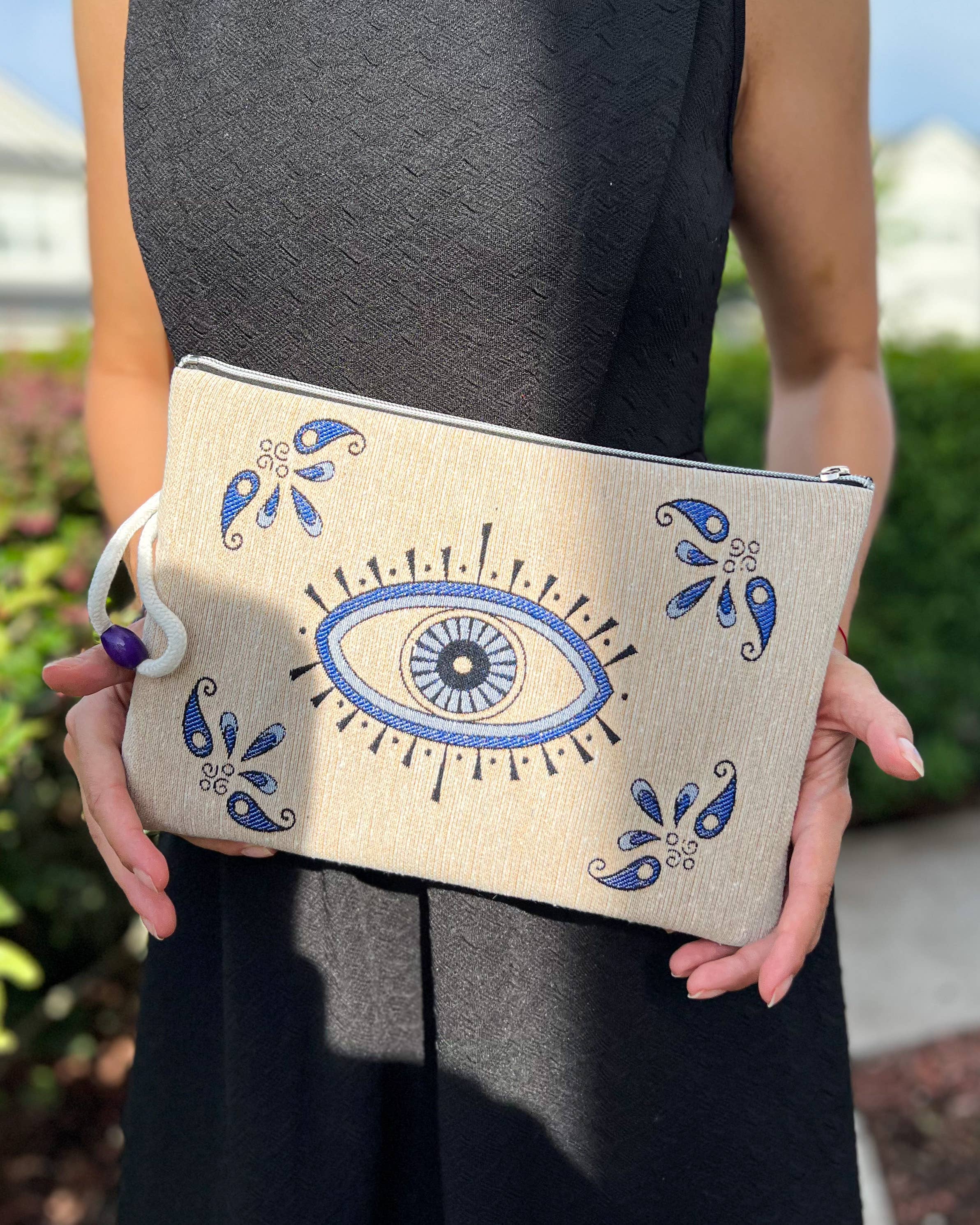 Umays Boho – wholesale Clutch bag – women's – Evil Eye Clutch with Wristlet, Boho iPad Sleeve2