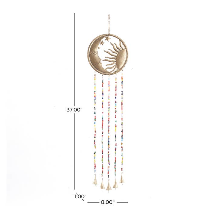 Import Corner – Espanta-espíritos por atacado – A-91977: CARRILHÃO DE VENTO DE METAL 8"L, 37"A4