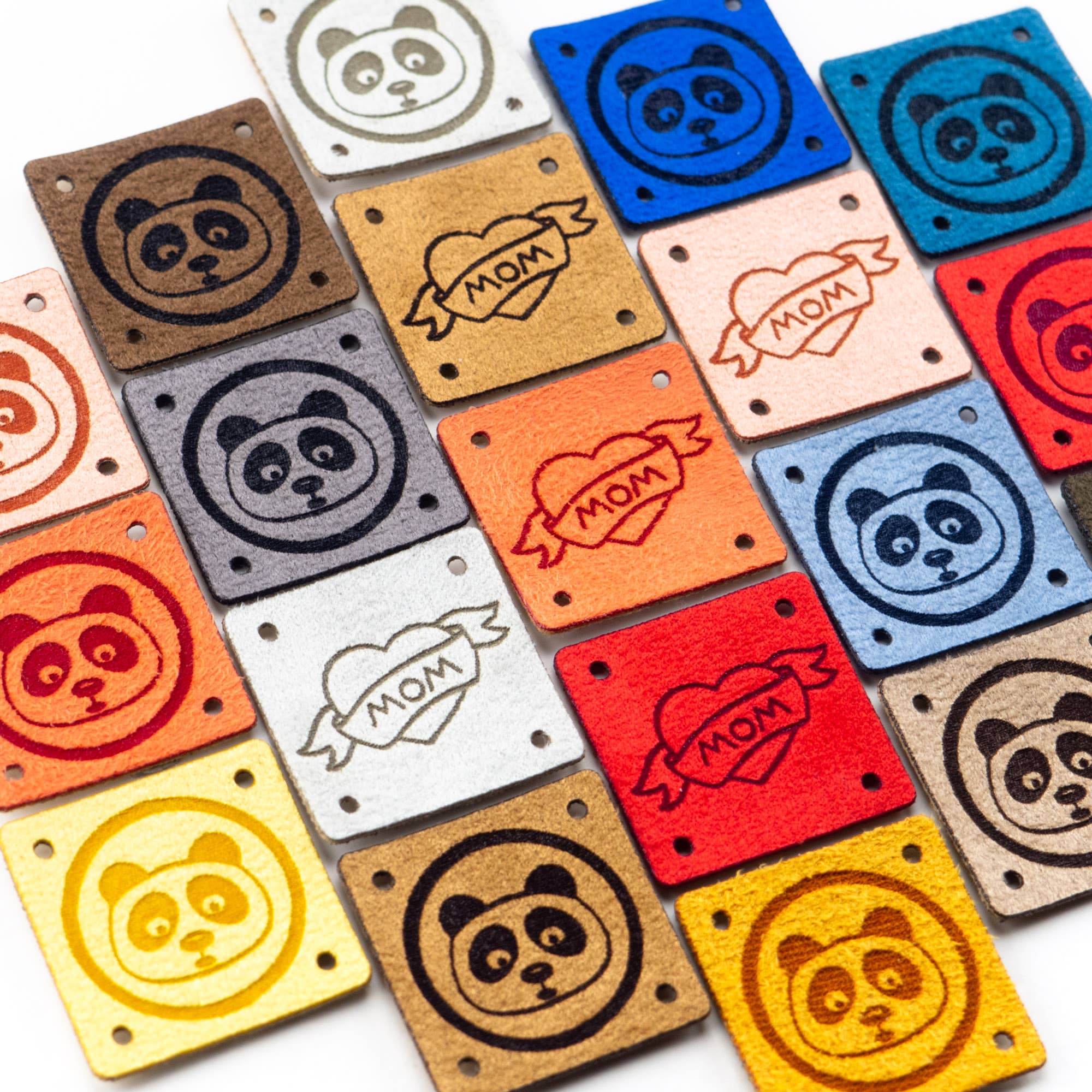 minimize custom tags - Wholesale Knitting/Crochet Supplies - Custom Square Faux Suede Labels for Branding and Promo4