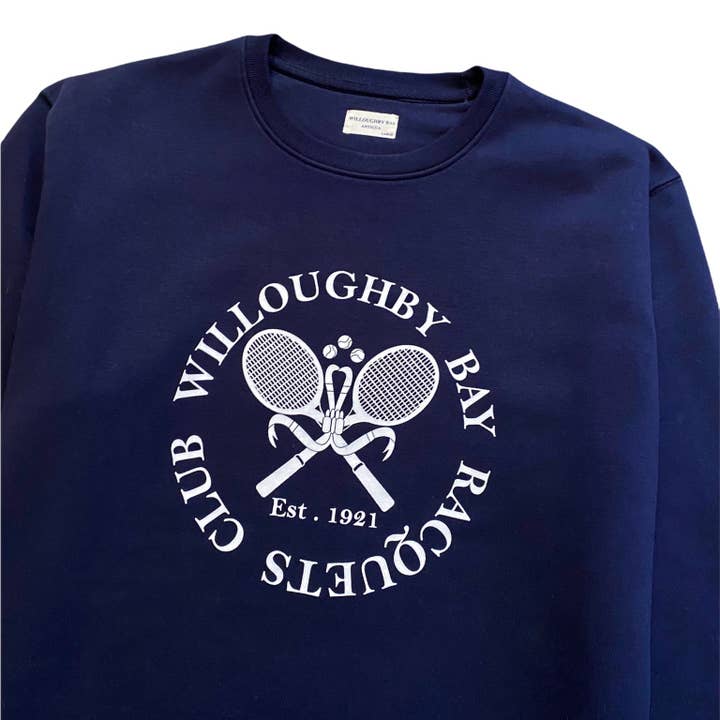Racquets Club Sweatshirt for wholesale by Willoughby Bay