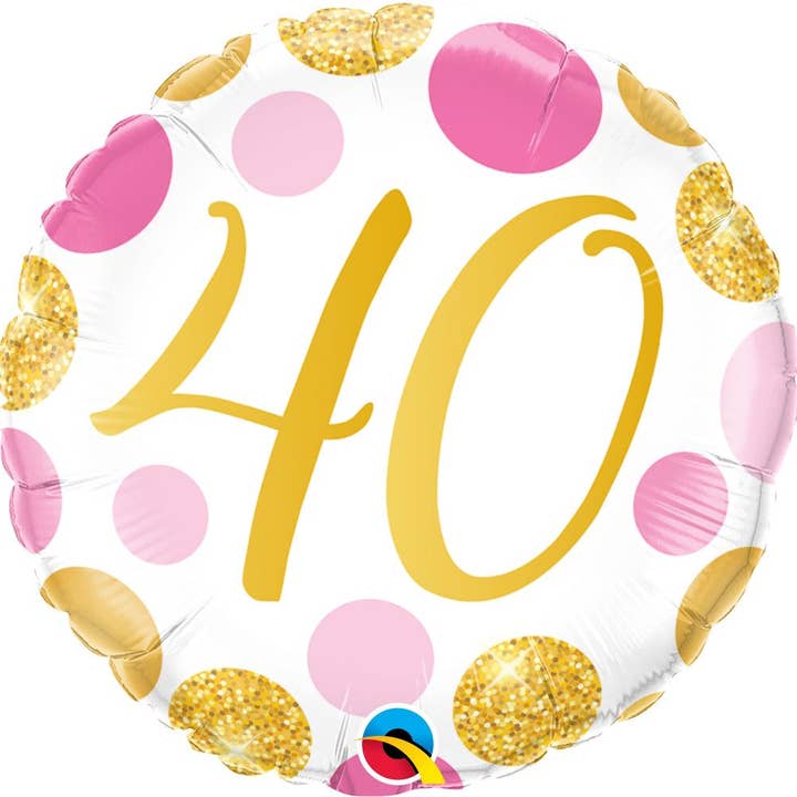18" 40 Pink And Gold Dots Balloon for wholesale by Party Hunterz LLC