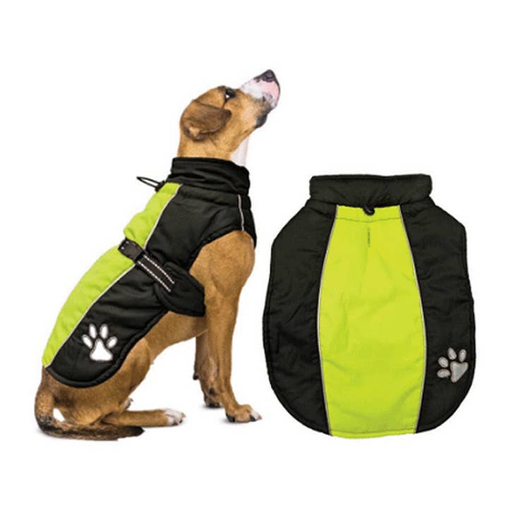 Fashion Pet Sporty Jacket Black/green XS for wholesale by King Wholesale Pet Goods