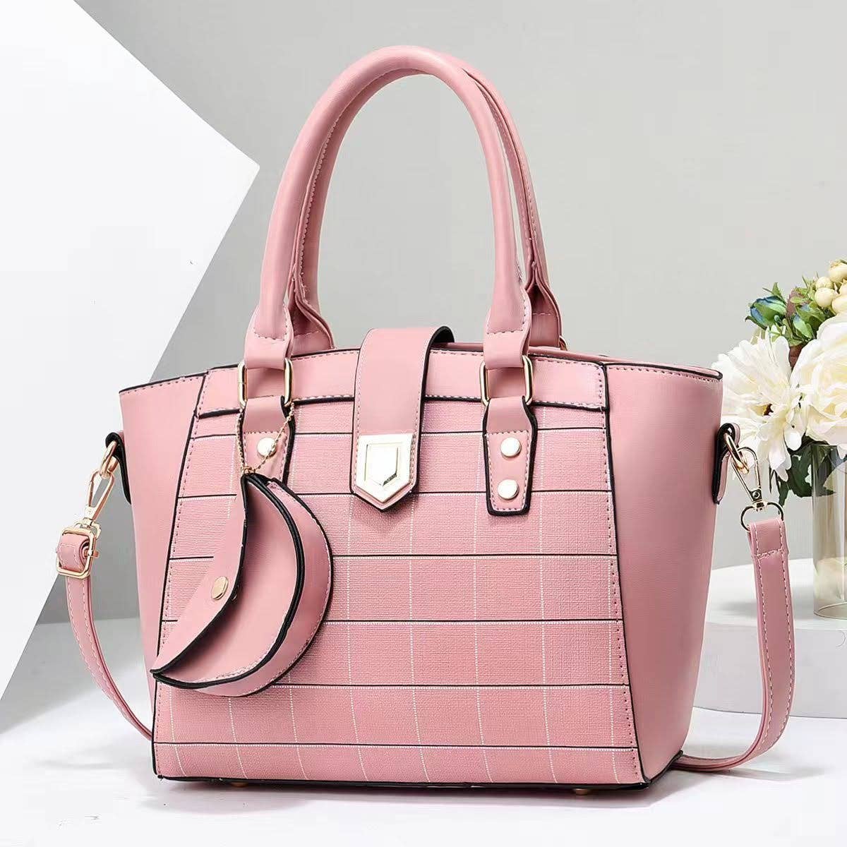 Superbia - Wholesale Top Handle Bag - Women's - Medium Check Print Top Handle Bag +Free Coin Purse-913-115