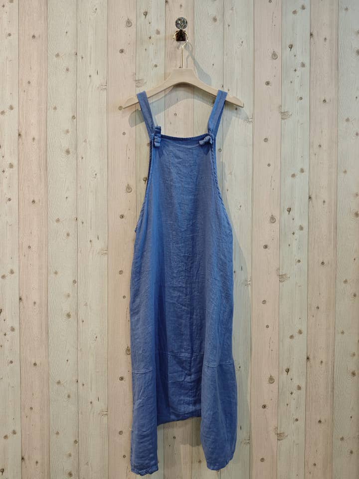 Linen & More - Vente Combinaison – femme - Référence 4317 robe salopette 100 % lin couleur cacao6