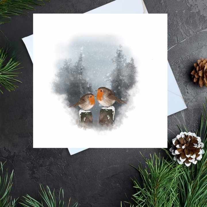 Robin Winter Scene Card for wholesale by Dots Allowed