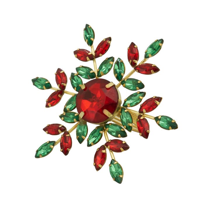 Saro Lifestyle - Wholesale Napkin ring - Festive Flurry Beaded Snowflake Napkin Ring (Set of 4)8