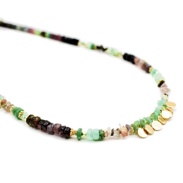 Colar heishi medalhões - CHARLOTTE por atacado de L'Atelier des Dames