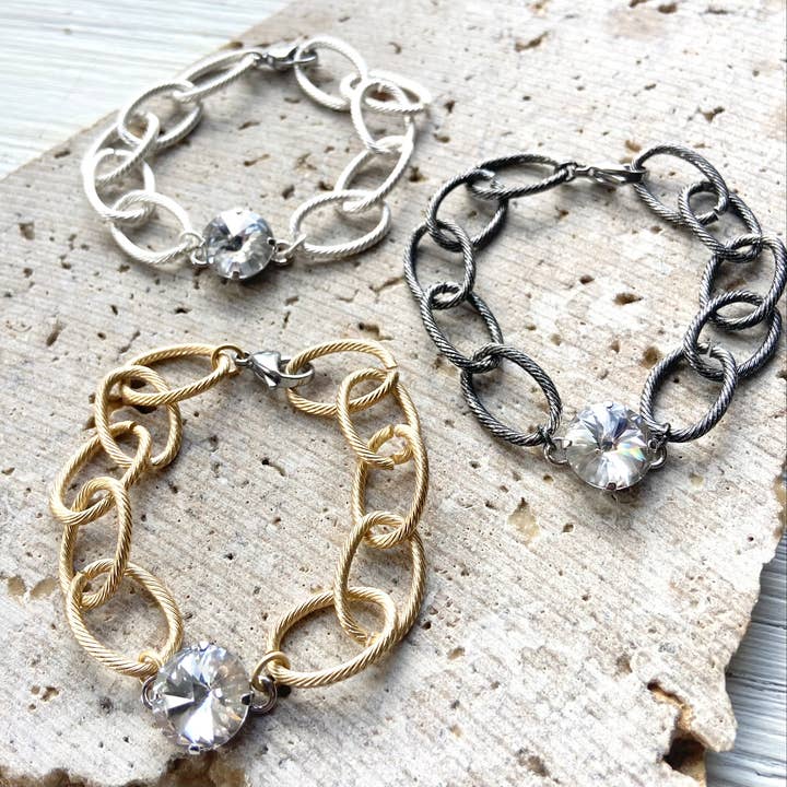 Chunky armband met Swarovski kristal - cadeau uit de boutique voor wholesale door VB&CO Designs Handmade Jewelry