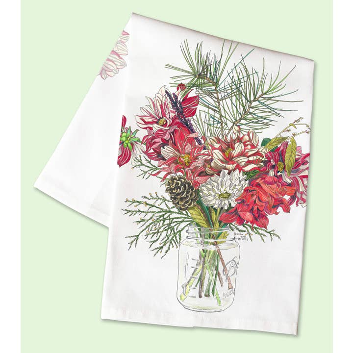 Vivid Cottage - Wholesale Tea Towel - Tea Towel - Winter Bouquet