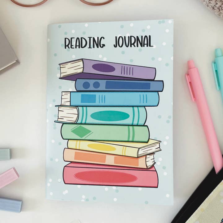 Rainbow Stack Reading Journal – Mini Book Log & TBR Tracker for wholesale by The Peachy Polka Dot