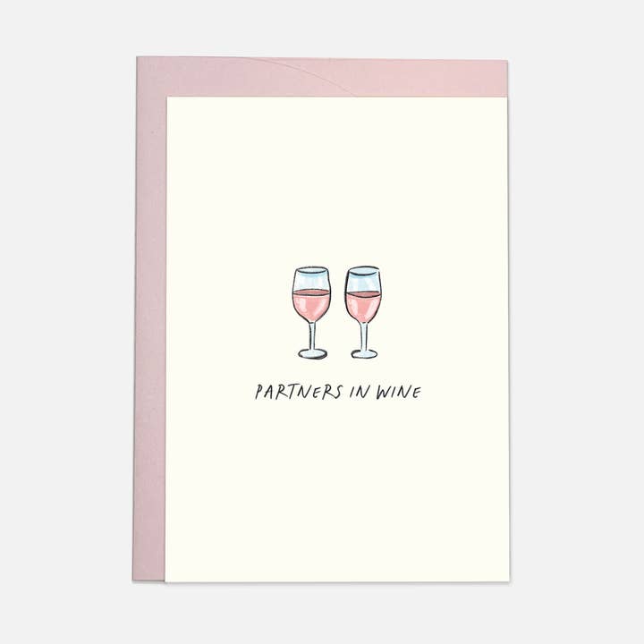 Partners in wine - trending greeting card for wholesale by Kaart Blanche