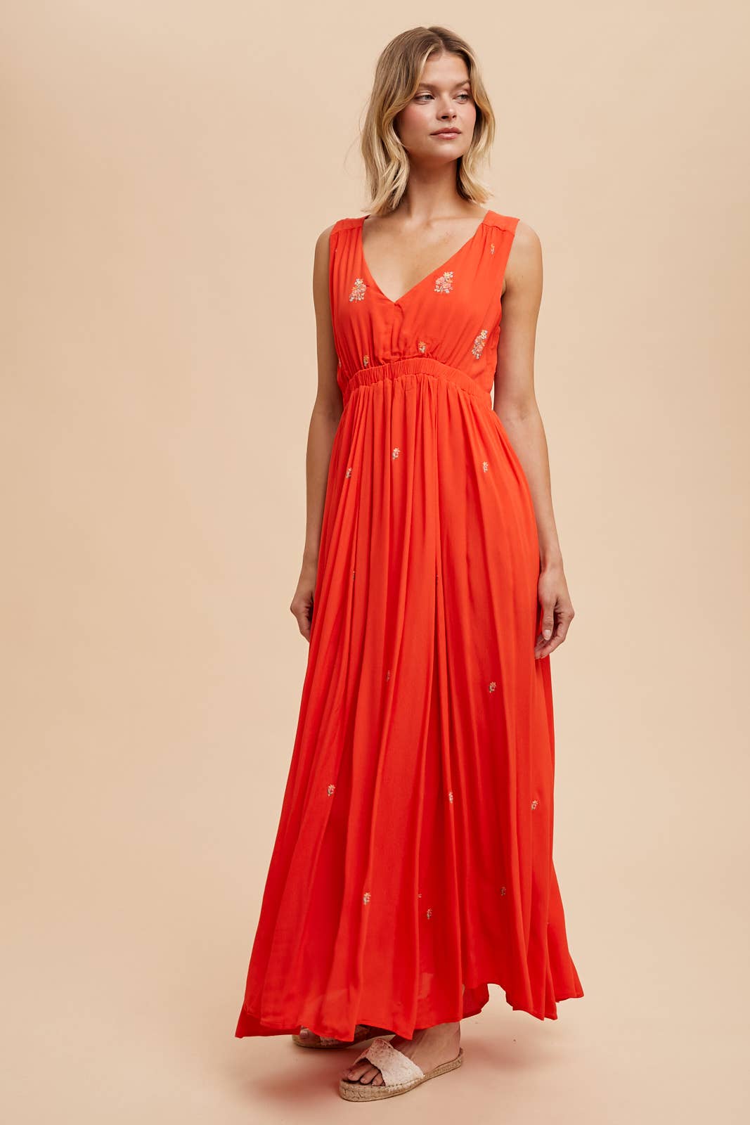 In Loom - Wholesale Dress - Women's - VISCOSE ALL OVER EMBROIDERED SLEEVELESS MAXI DRESS2