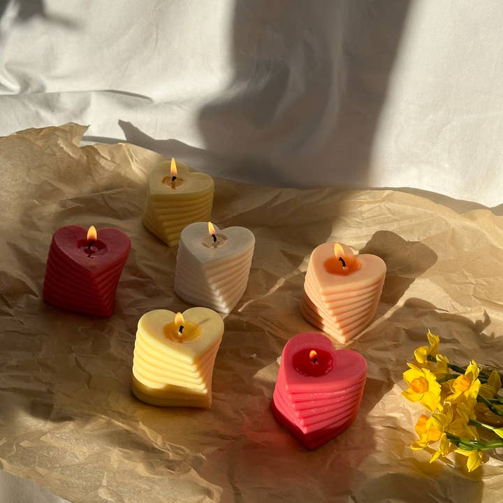 Nely Store - Wholesale Novelty Candle - Rotating Heart Pillar Candle | Valentines Day Candle