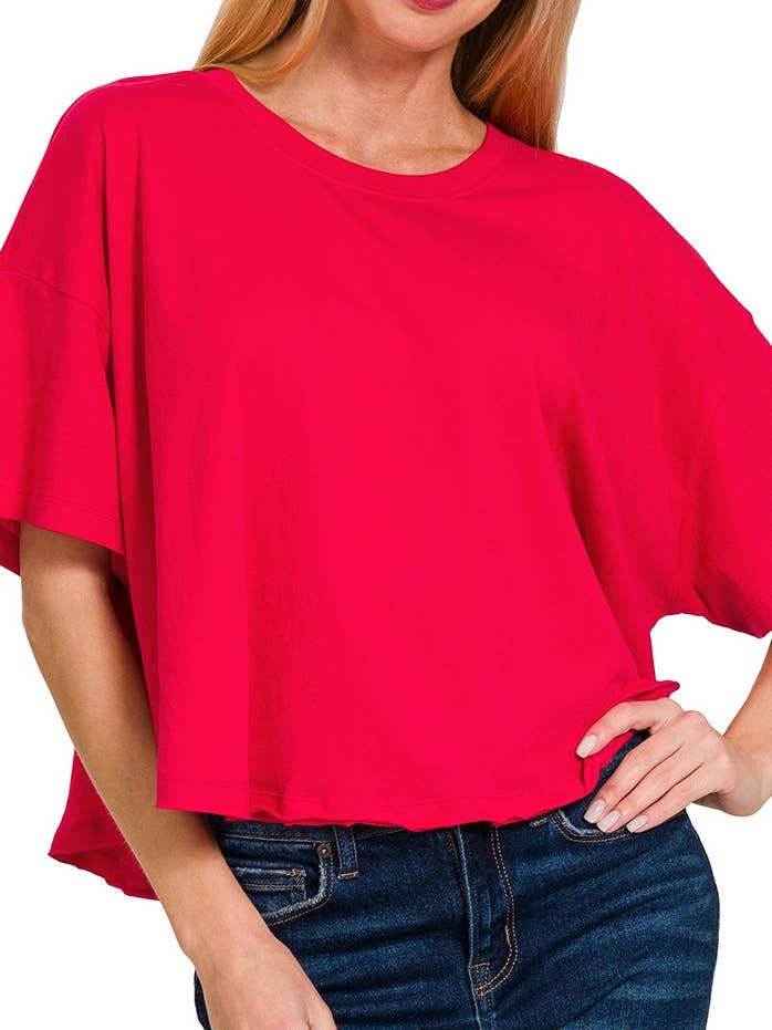 Cotton Round Neck Short Sleeve Top for wholesale by Vanilla Monkey
