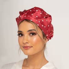 Cápsula de seda - Touca de cabelo reversível vermelho/manchada por atacado de hairCAPsule™