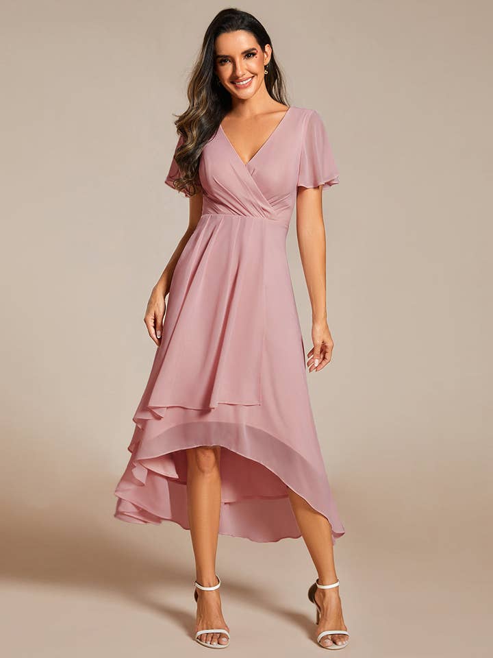 Ever-Pretty - Wholesale Dress – Women's - V-Neck Midi Chiffon Wedding Guest Dresses93