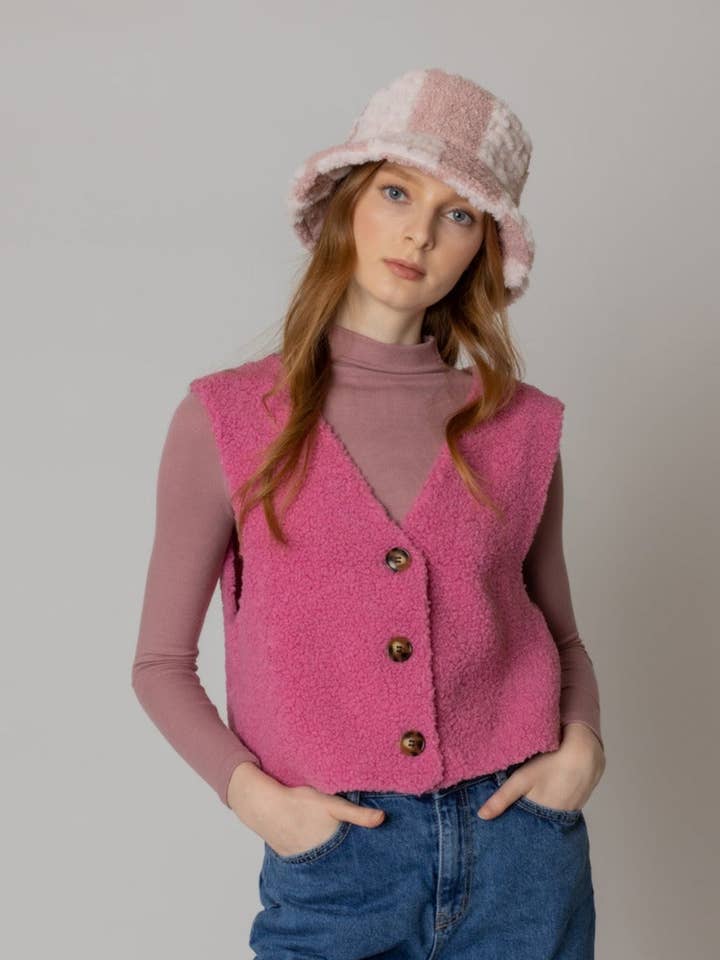 Two Tone Sherpa Bucket Hat for wholesale by Do Everything In Love®