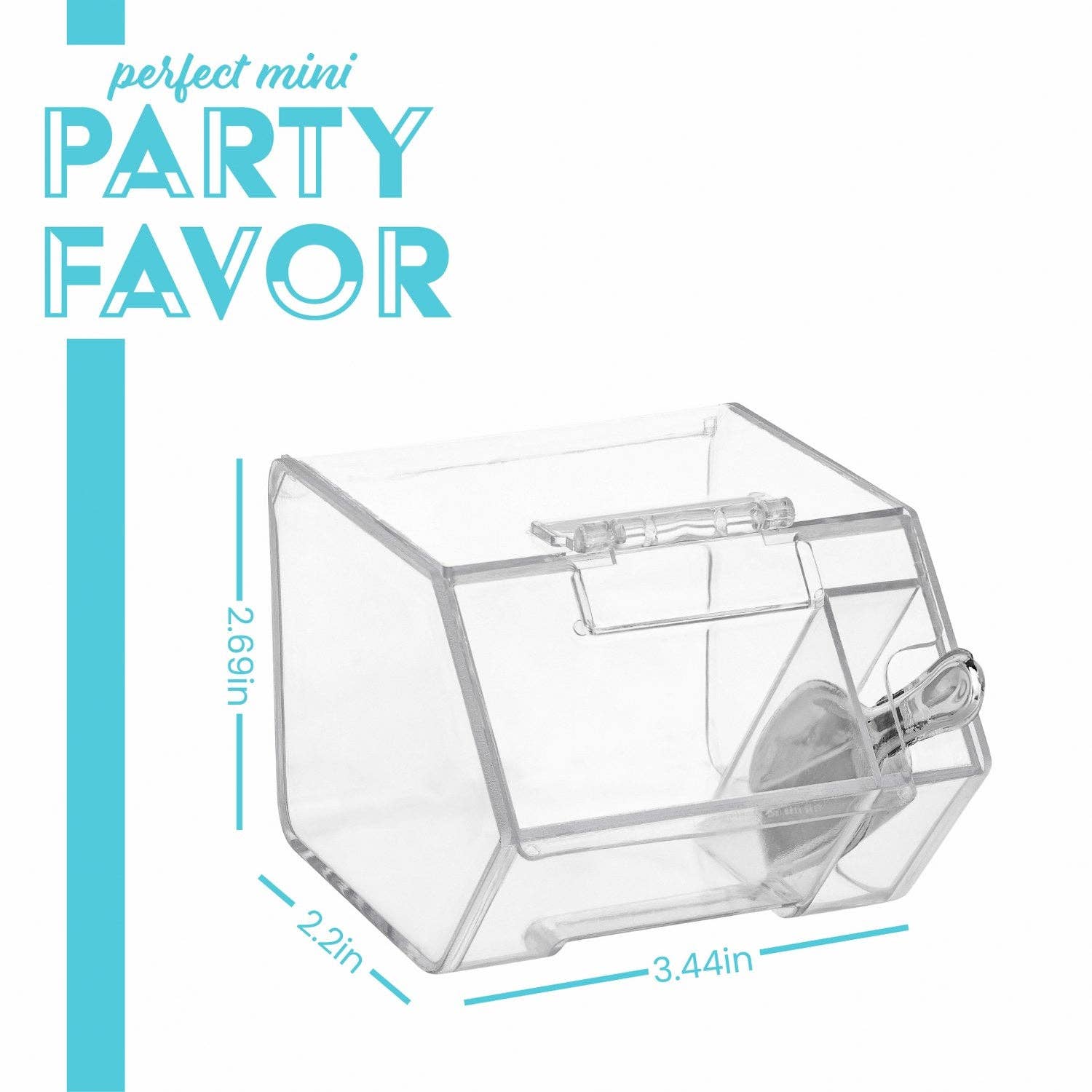 Hammont - Wholesale Party Favor - Candy Box Shaped Acrylic Candy Boxes 6 Pack 3.44"X2.69"X2.2"2
