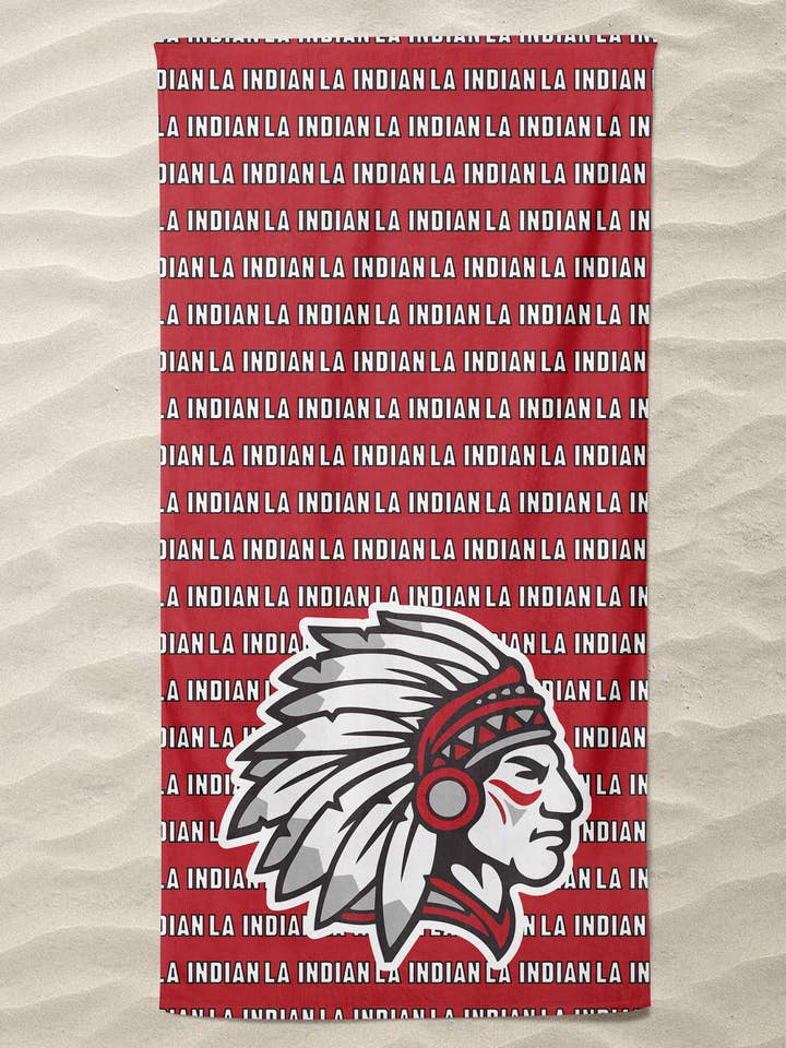 Serviette de plage avec mascotte personnalisée de l'école (BTOWEL1096) pour la vente par Hustle+Heart