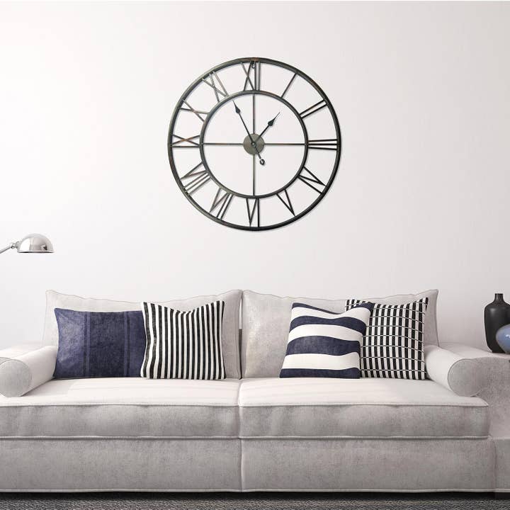 Roman No. Iron Wall Clock - 56 cm / 22 in for wholesale by Walplus