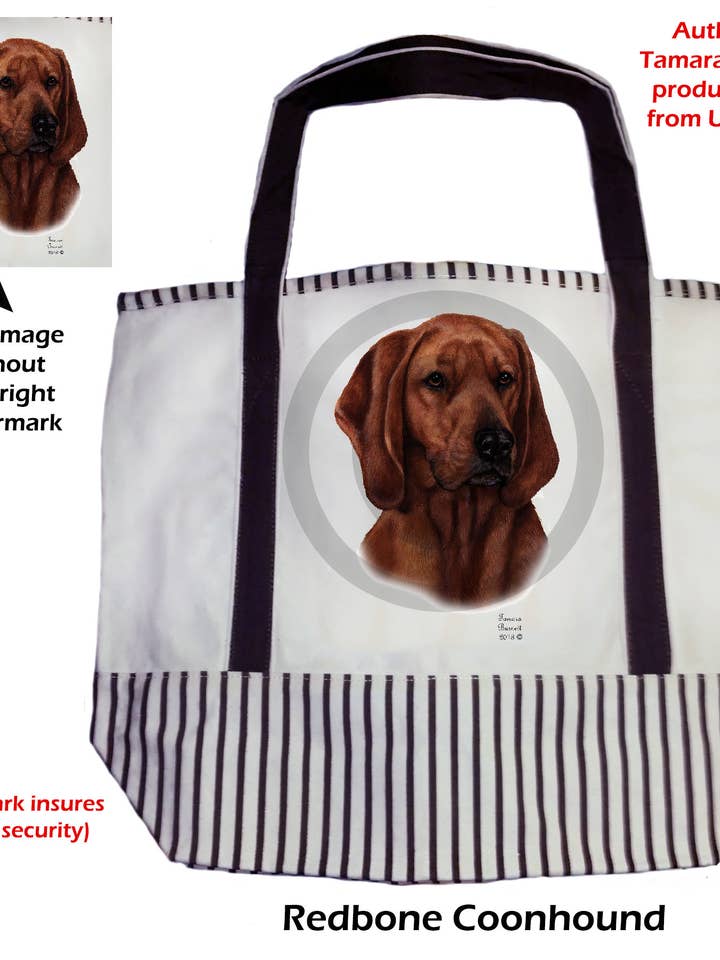 Dog Tote Bag - Coonhound Redbone for wholesale by Pet Gifts USA, LLC