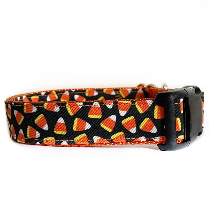 Candy Corn Halloween Dog Collar, Fall Collar, Holiday Collar for wholesale by Sew Fetch Dog Co