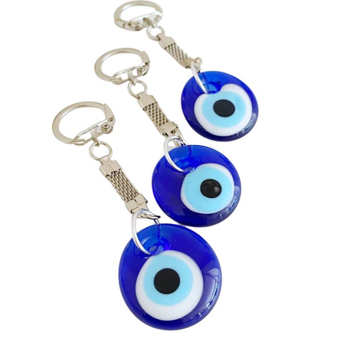 Karens Line - Vente Porte-clés – femme - Porte-clés en forme de cercle en verre Evil Eye1
