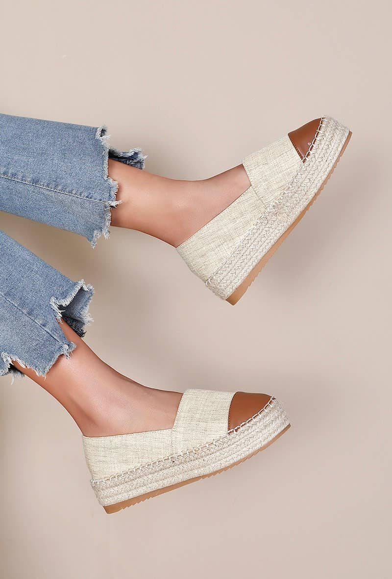 Joia Paris – wholesale Wedges – Women’s – Trendy Bicolor Wedge Espadrille H8-9253