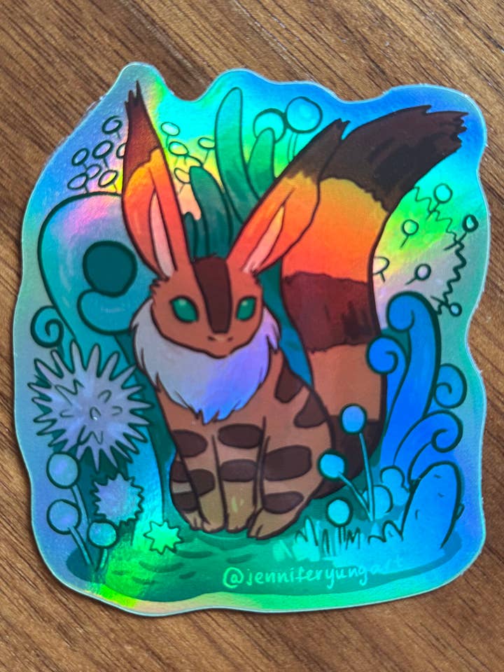 Autocollant holographique Nausicaa Teto Vallée du Vent pour la vente par Jennifer Yung Art