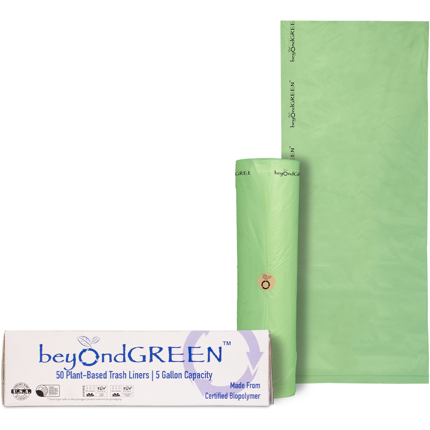 beyondGREEN biotech, Inc. - Wholesale Trashcan/Trash Bin - beyondGREEN Plant-Based Trash Liner - 50 Bags - 5 Gallon1