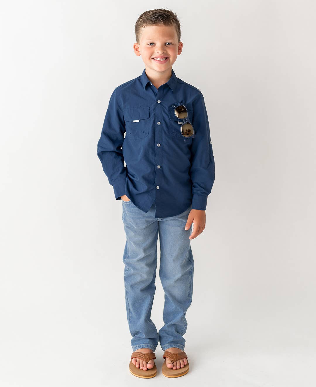 Blue Boys Light Wash Denim Jeans for wholesale on Faire4