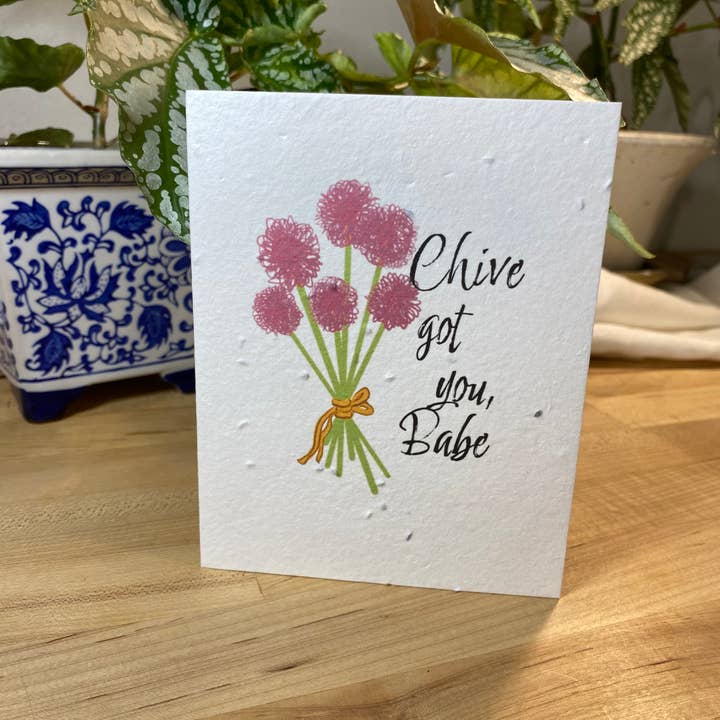 The Raven’s Edge Studio - Vendita all'ingrosso Biglietti di auguri generici - Carta piantabile | Carta con erba cipollina | Ecologica | Got You