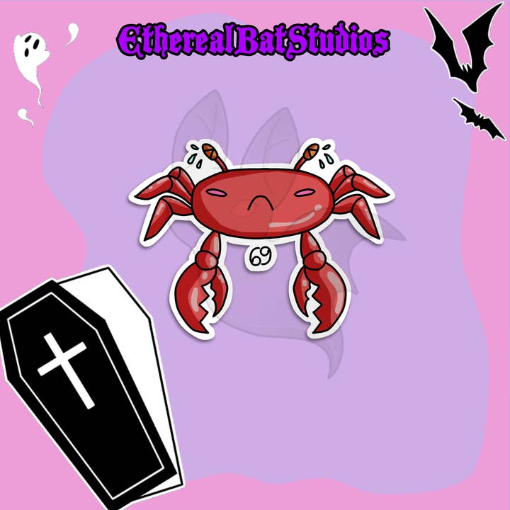 Cancer (Can'tcer) Vinyl Sticker for wholesale by EtherealBat Studios