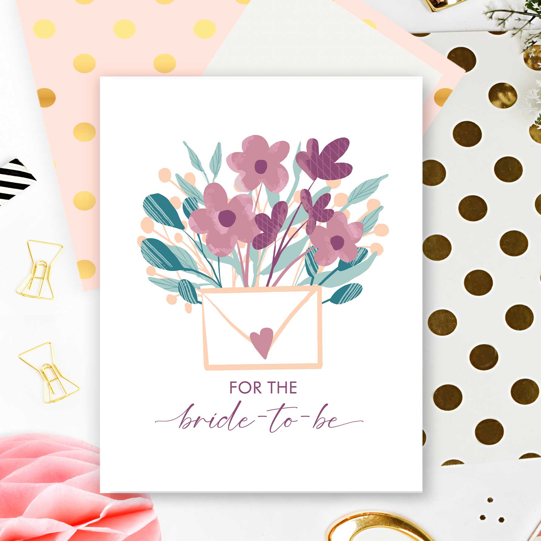 Kristine Lee Designs - Wholesale Bridal Shower Card - Floral Letter Bride-to-be- Bridal Shower Card3