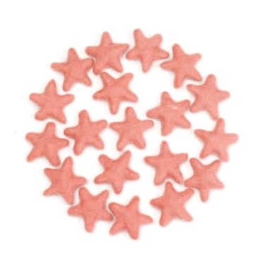 Stelle in Feltro Papaya 3-4 cm - 10 pz per la vendita all'ingrosso da parte di The Felt Pod