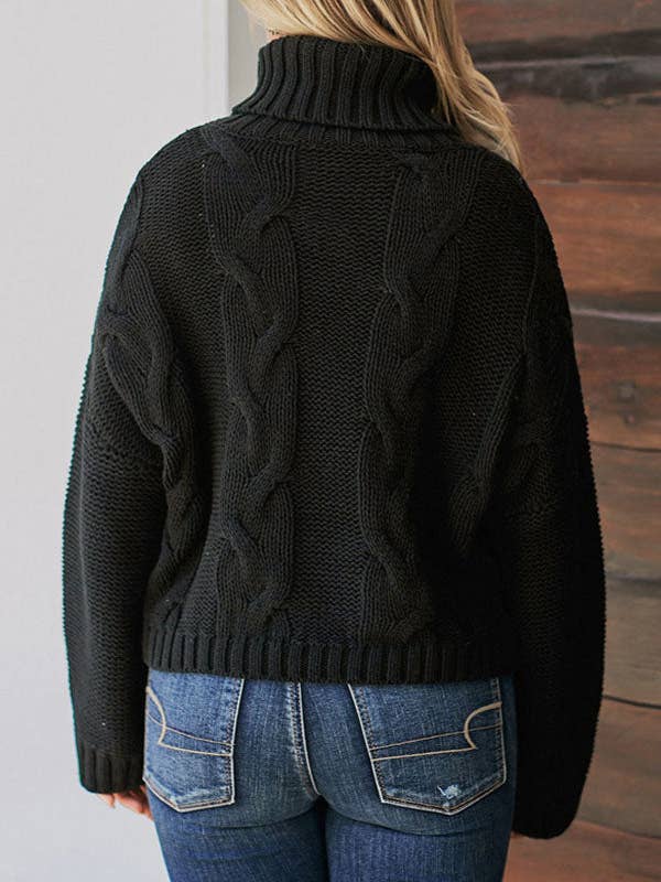 ShieldChic - Wholesale Knit Sweater - Women's - Jacquard High-Neck Long Sleeves Sweater Tops9