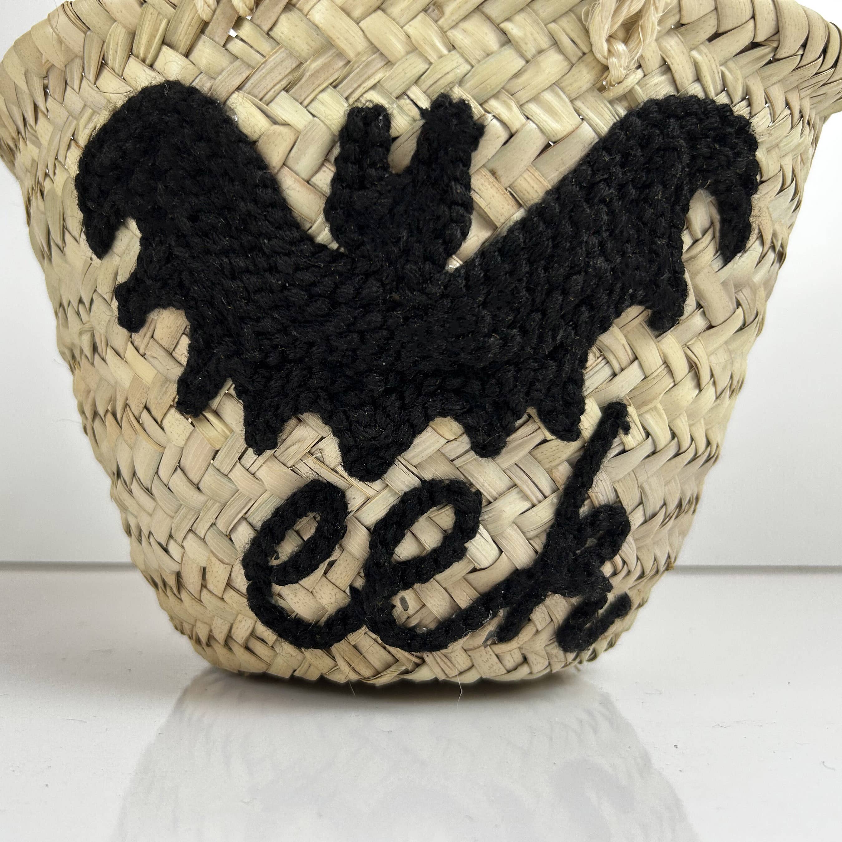 ProHandmadeDesign - Vente Sac de plage - Halloween : sac en paille personnalisé pour une astuce ou une friandise13