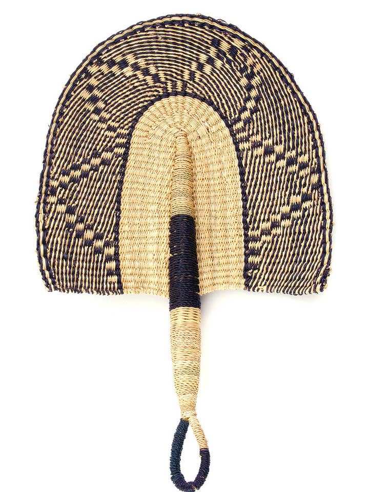 Dusk to Dawn Elephant Grass African Hand Fan/ Woven Wall Art for wholesale by Swahili | AFRICAN MODERN
