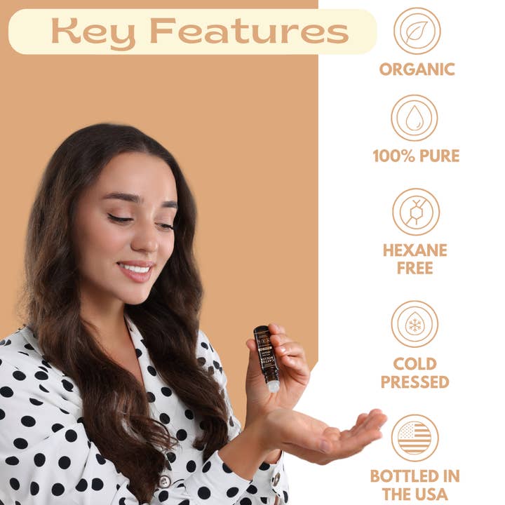 Untamed Organics - Wholesale Bath/body oil - Organic Cold Pressed Castor Oil Roller | 10 mL Glass Bottle3