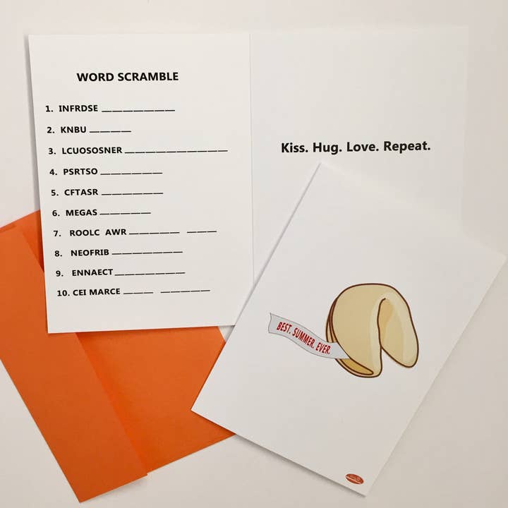 BEST. SUMMER. EVER (fortune cookie) Greeting Card for wholesale by Sunny Marshmallow