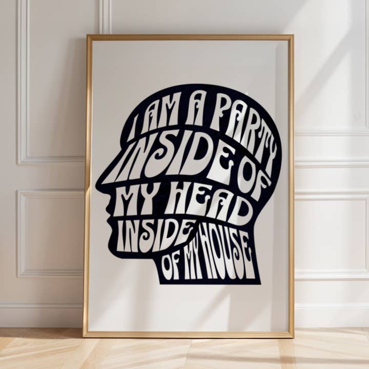 Sono una festa dentro la mia testa Stampa ❤️🔥 per la vendita all'ingrosso da parte di Perko Prints LTD