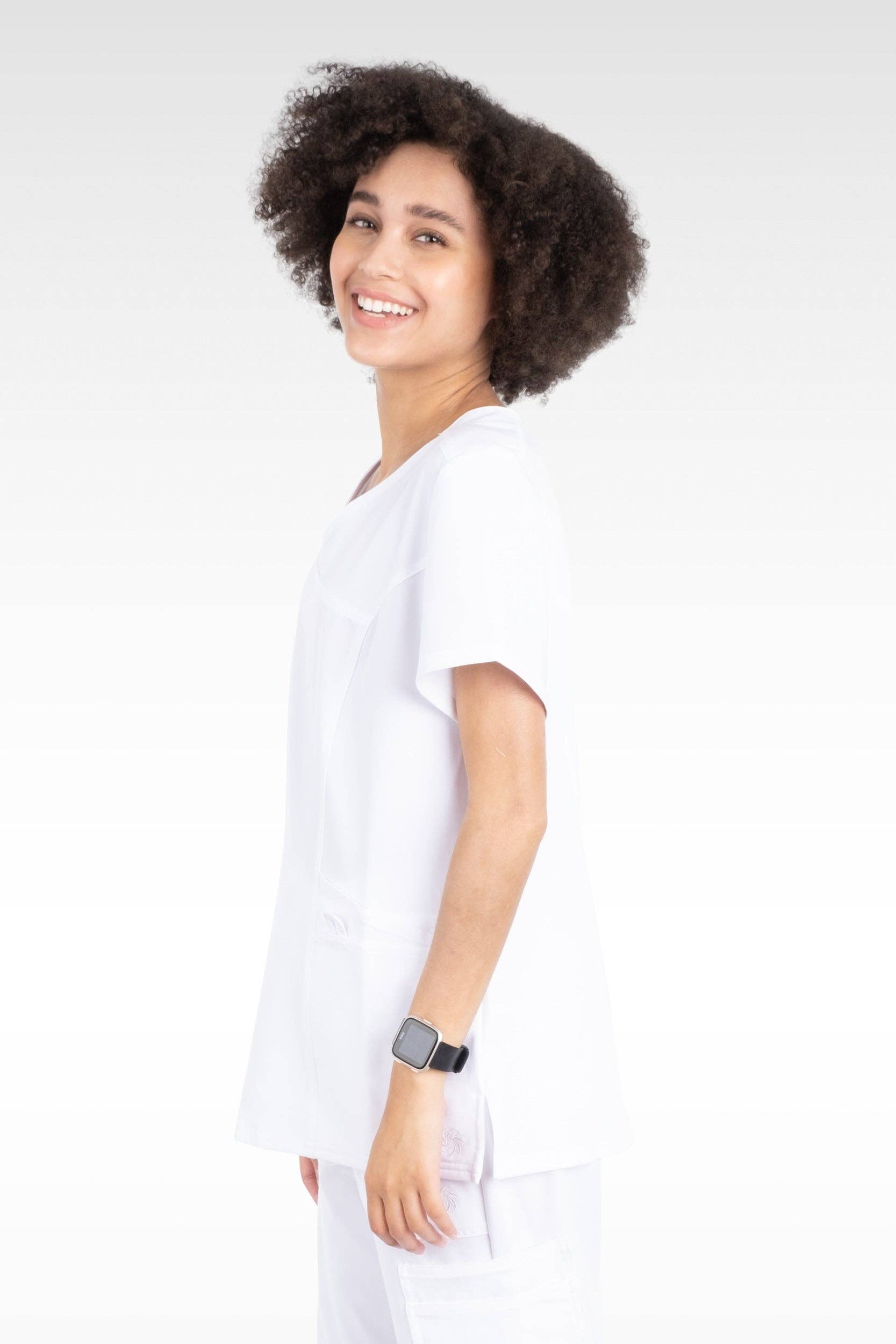 Aura Naturale – wholesale Healthcare uniform – Women's – Coral Women Mock Wrap with 6 Pockets Scrubs Top (94003)31