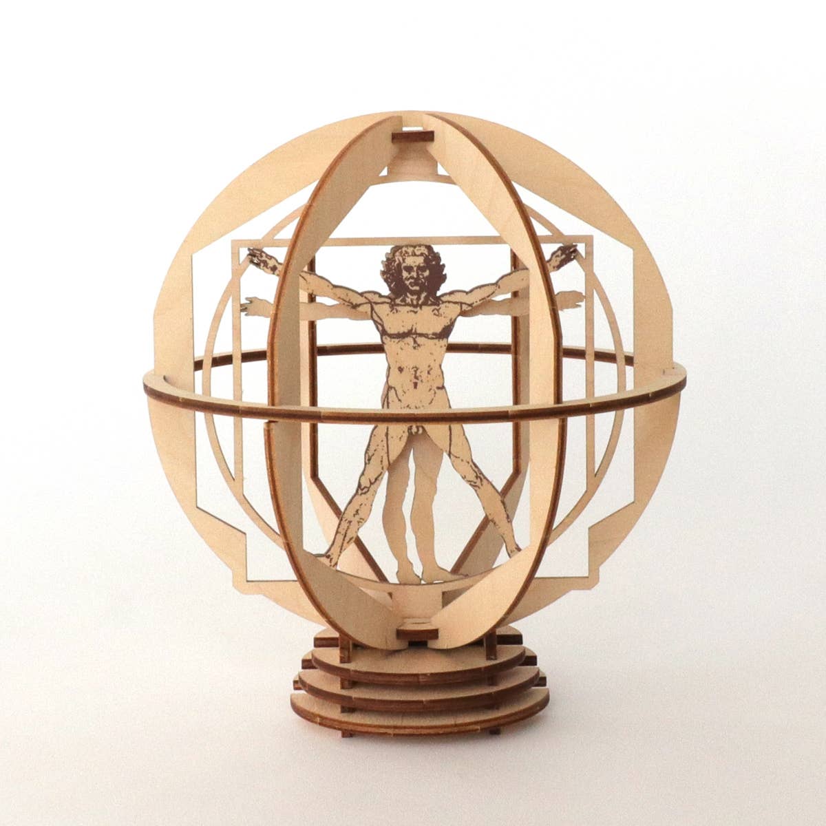 Dahimo - Wholesale DIY Craft Kit - Da Vinci Rotating Vitruvian Man - Hist. Wooden Model Kit